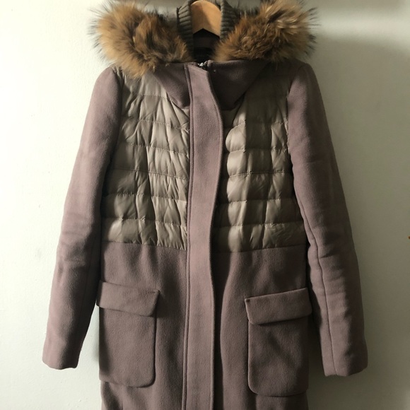 BCBGMAXAZRIA Mixed Media Coat - Picture 1 of 8